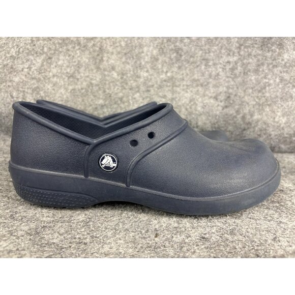 Crocs Clogs Shoes Womens Size 9 Navy Blue Bistro Work Slip On Comfort Nursing - Picture 4 of 8